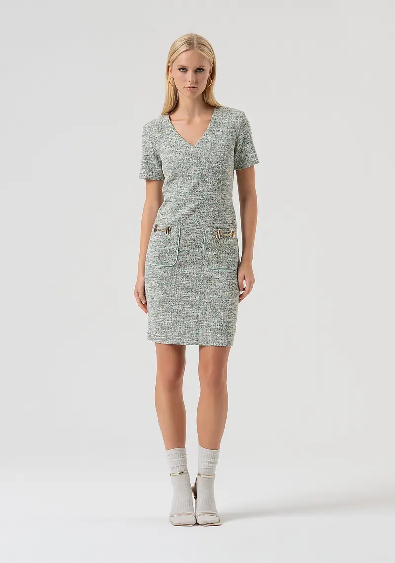 Abito slim mini in tweed