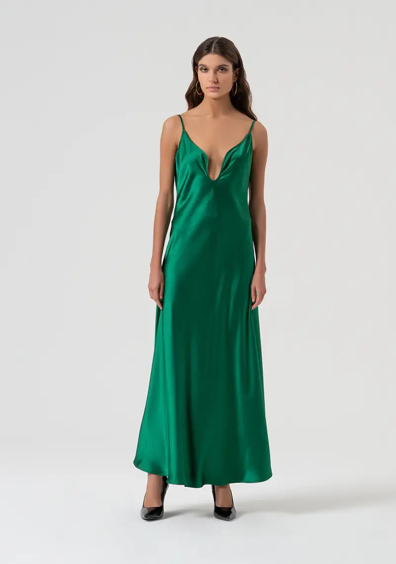 Abito sottoveste senza maniche midi in raso