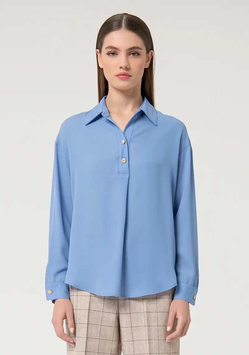 Blusa linea ad A con colletto classico