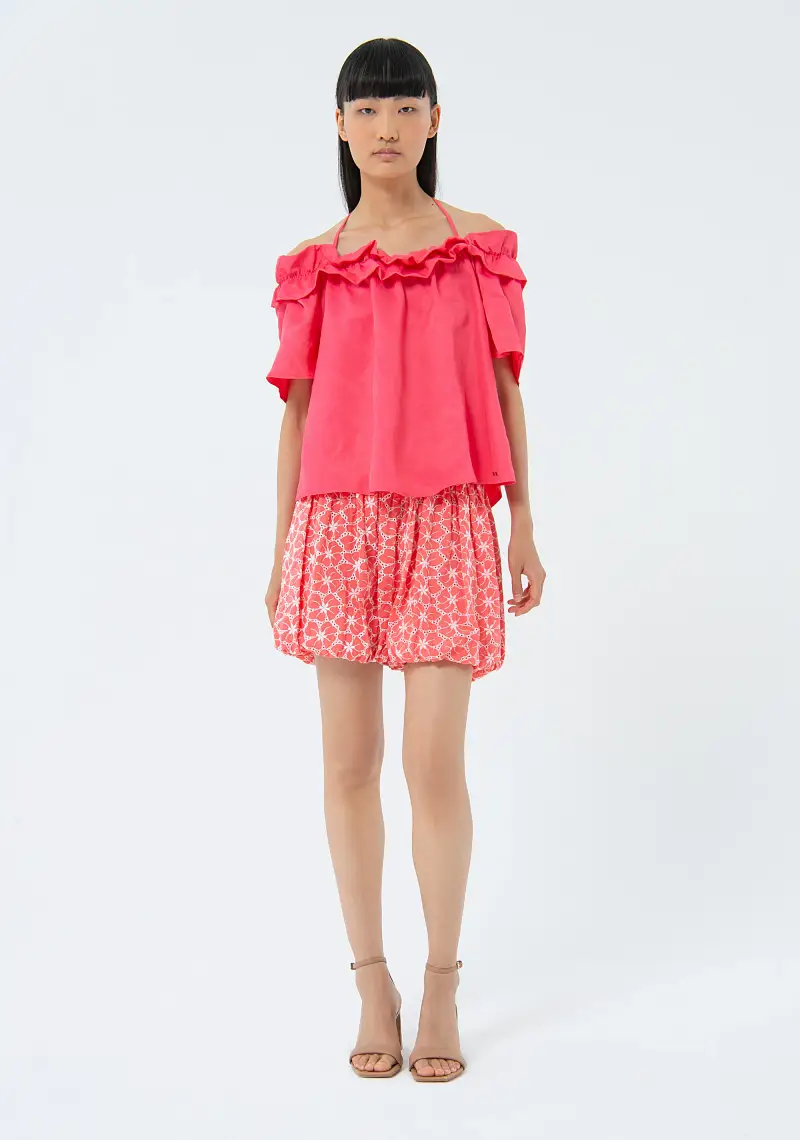 Blusa linea ad A in viscosa e lino miniatura 2