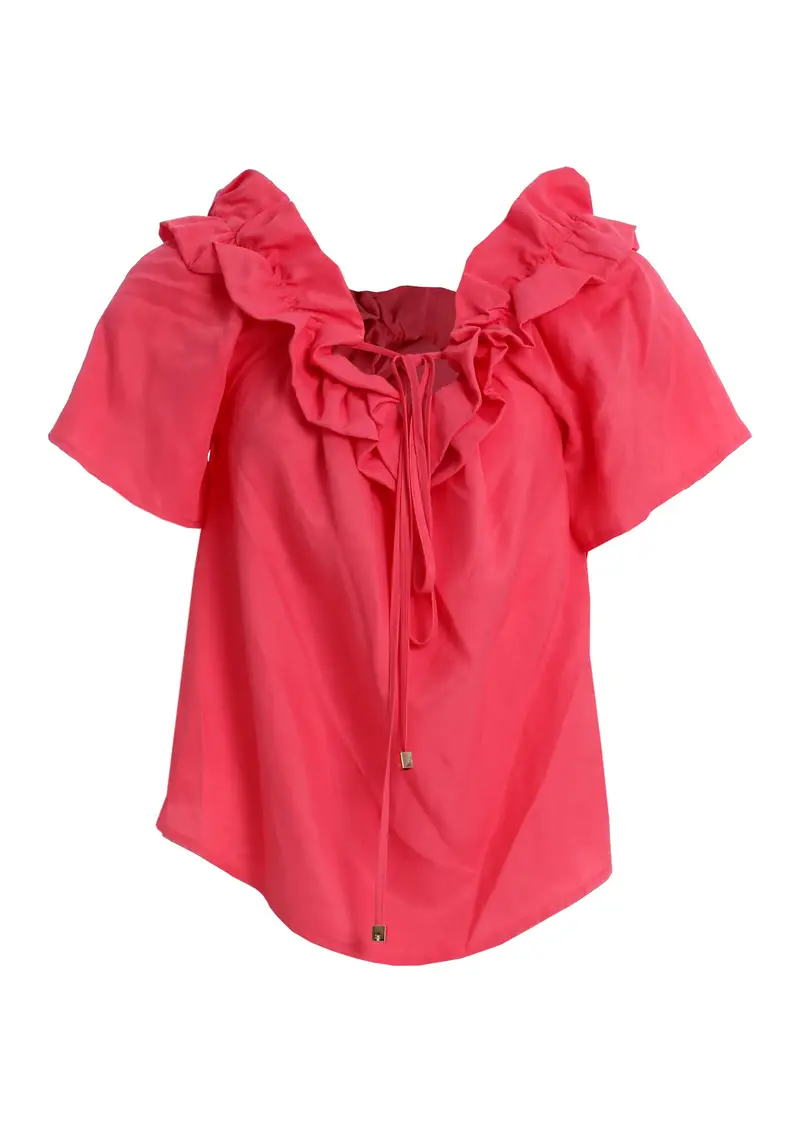 Blusa linea ad A in viscosa e lino