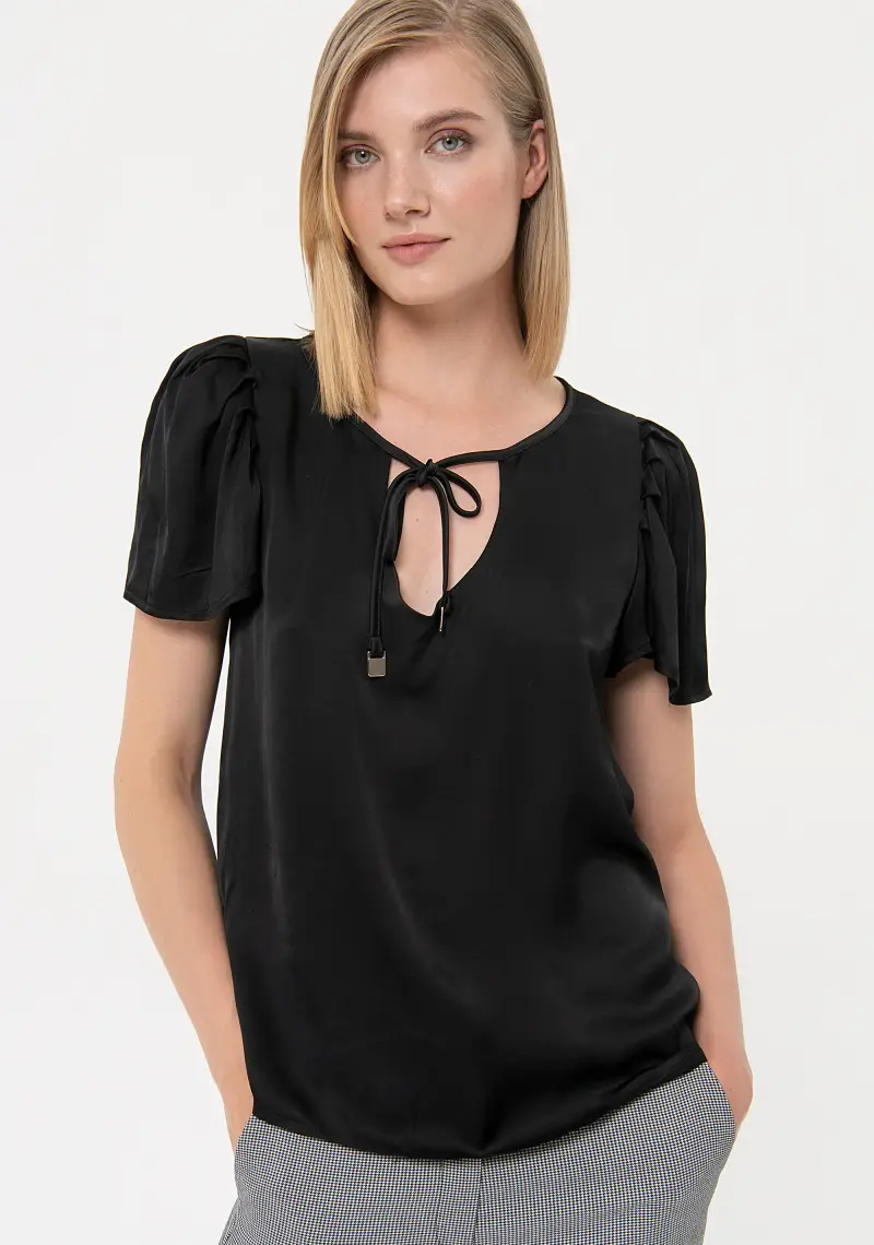 Blusa regular con goccia sullo scollo