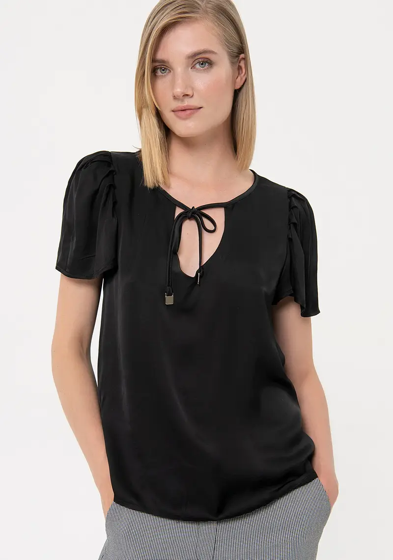 Blusa regular con goccia sullo scollo
