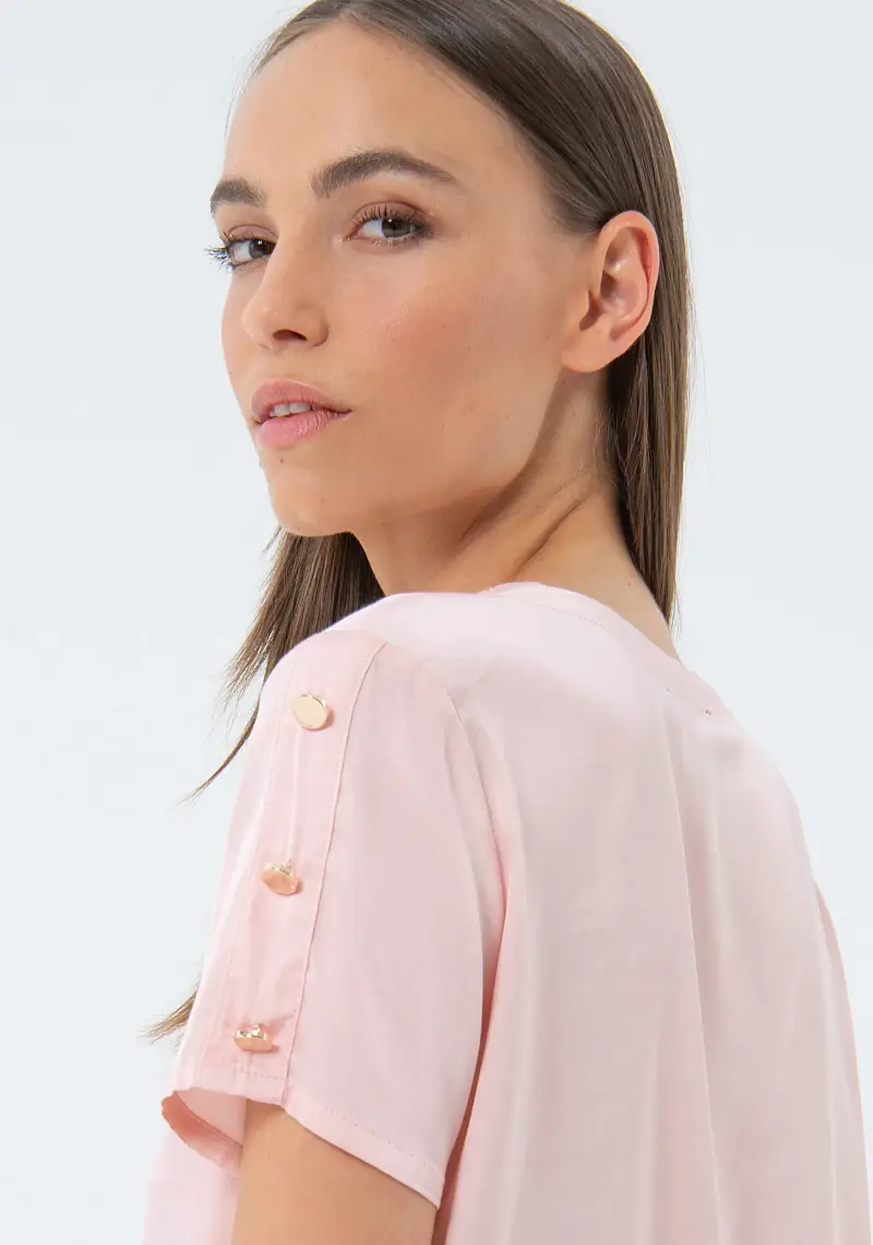 Blusa regular girocollo miniatura 2