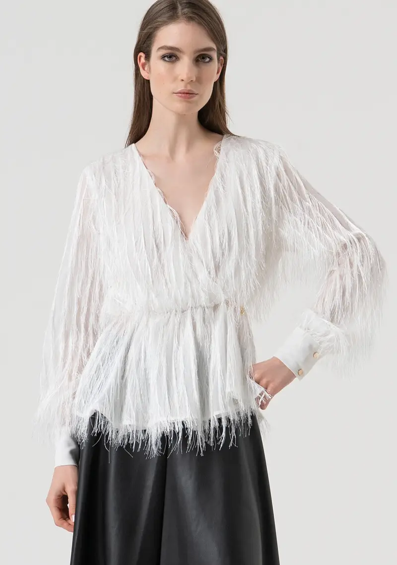 Blusa regular in fil coupè