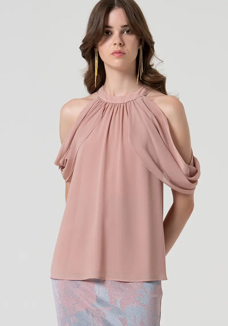 Blusa regular in georgette