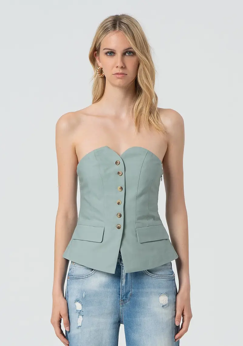 Bustier aderente in cotone