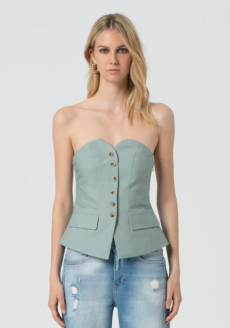 Bustier aderente in cotone