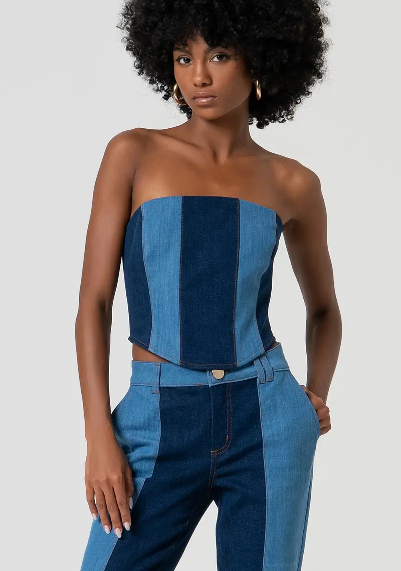 Bustier slim in denim