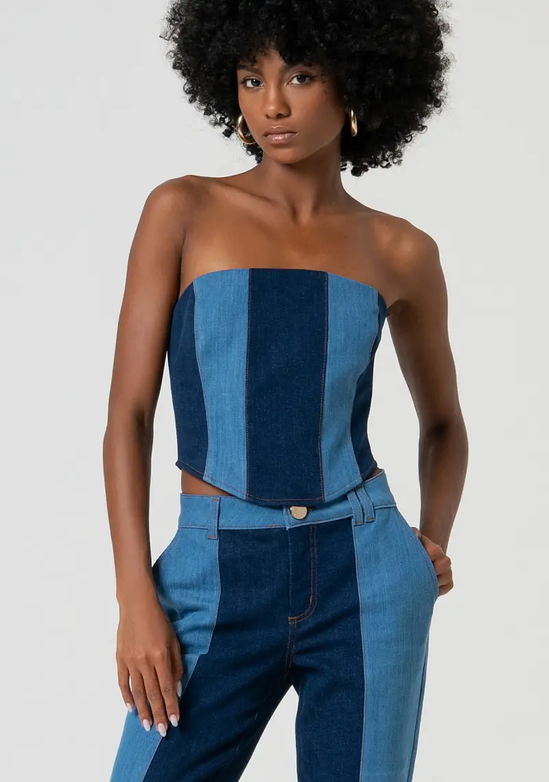 Bustier slim in denim