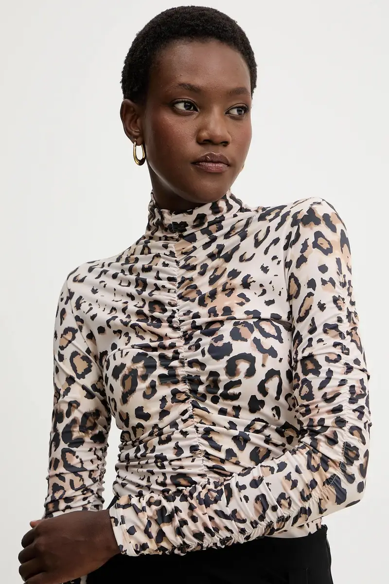 camicetta donna colore beige FJ25WT3001J47201 miniatura 4