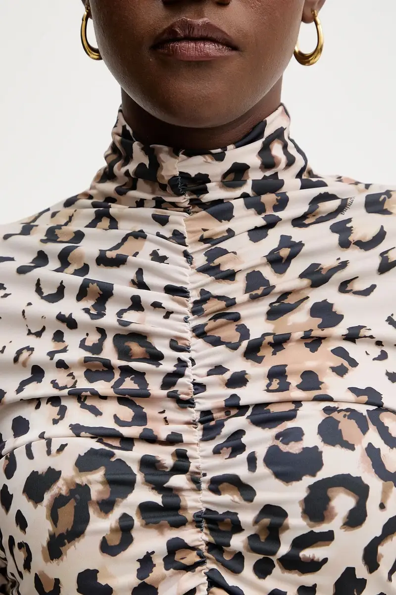 camicetta donna colore beige FJ25WT3001J47201 miniatura 5