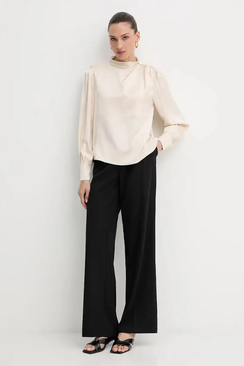 camicetta donna colore beige FR25WT1020W41101 miniatura 2