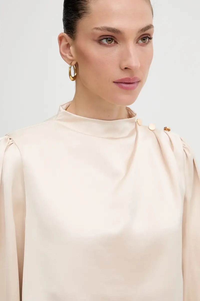 camicetta donna colore beige FR25WT1020W41101 miniatura 4