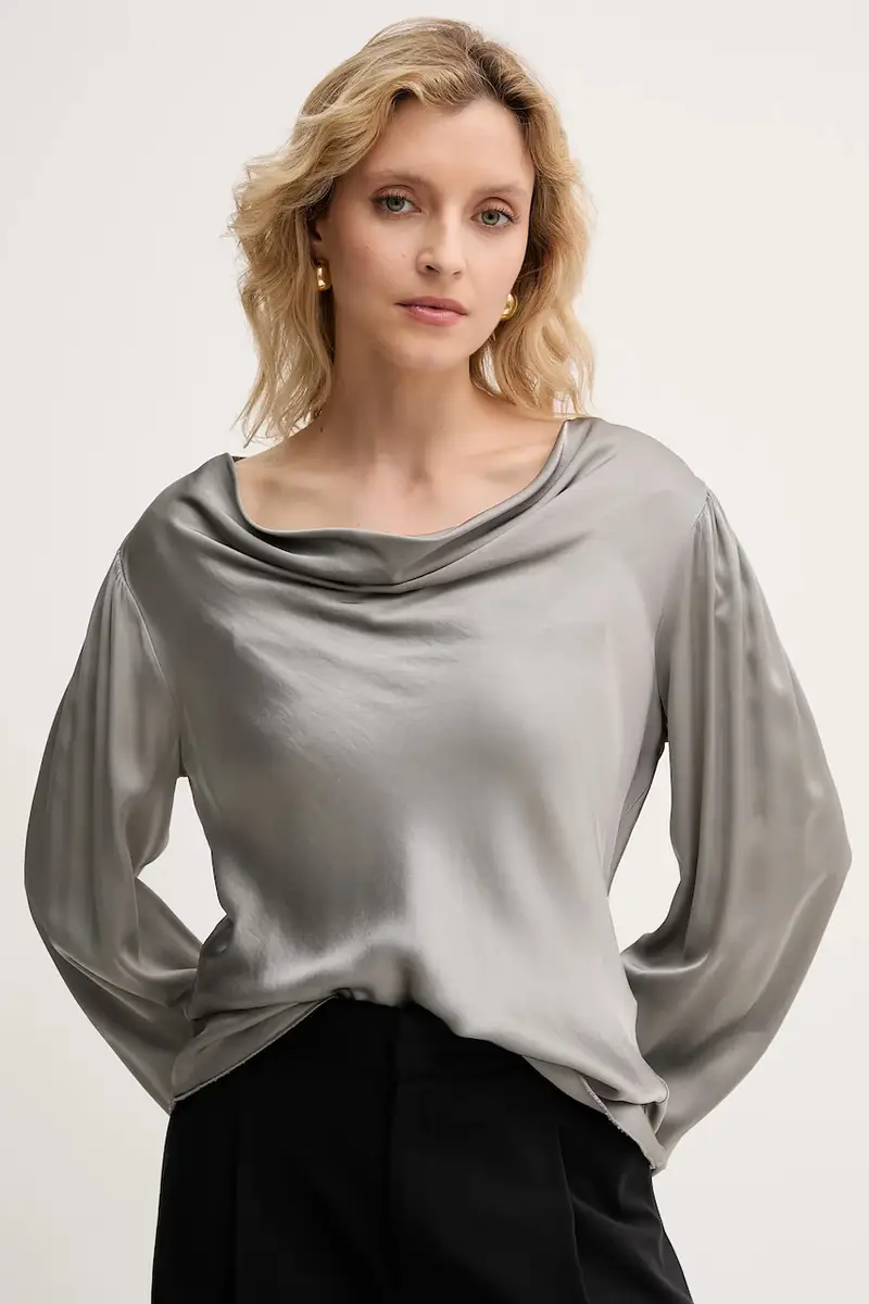 camicetta donna colore grigio FS25WT1004W45101 miniatura 4