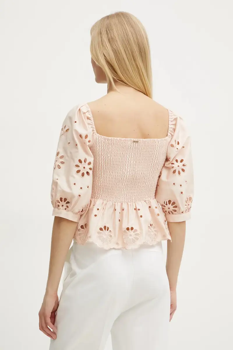 camicetta in cotone donna colore arancione FJ25ST1001W400E5 miniatura 3