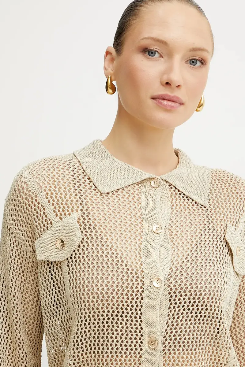 camicia donna colore beige FS25ST6006K514O7 miniatura 5