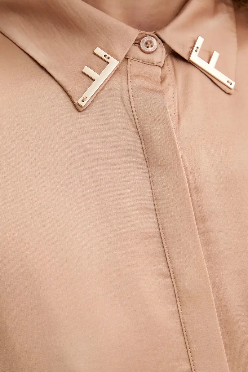 camicia donna colore beige FS25WT6010W65101 miniatura 5