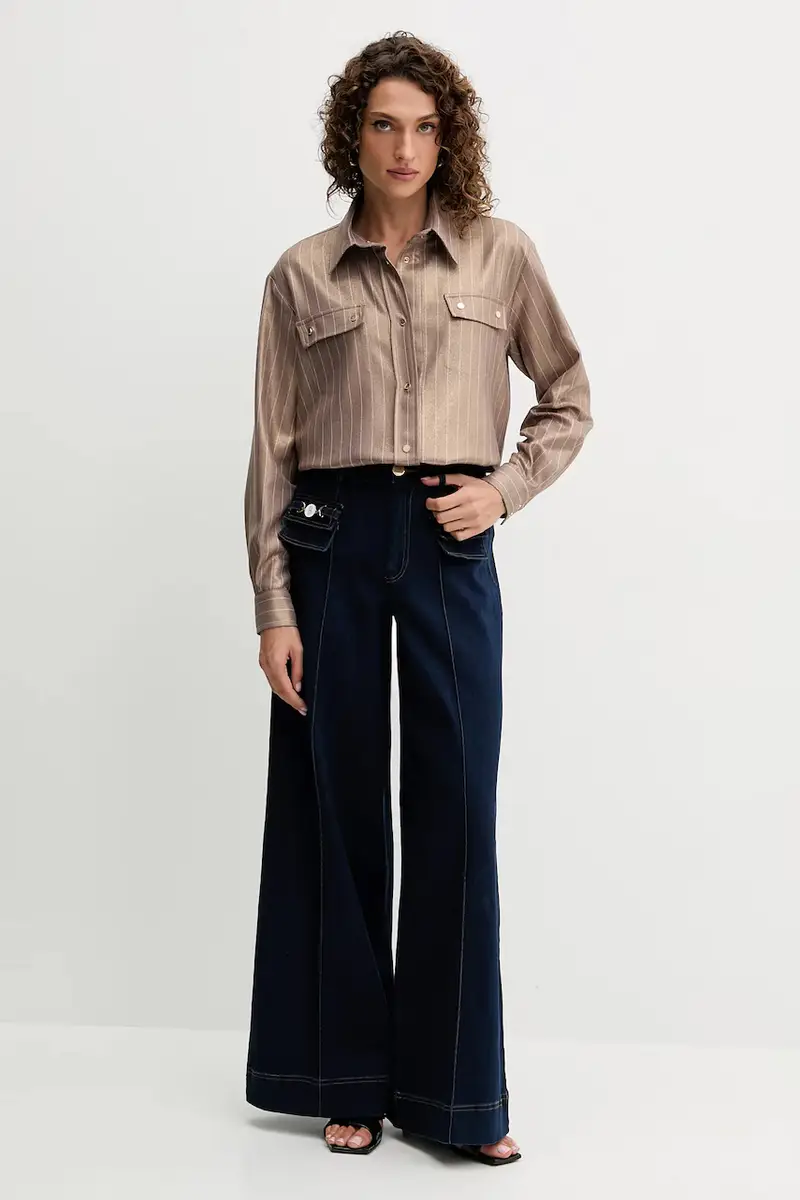 camicia donna colore beige FS25WT6011W479T4 miniatura 2