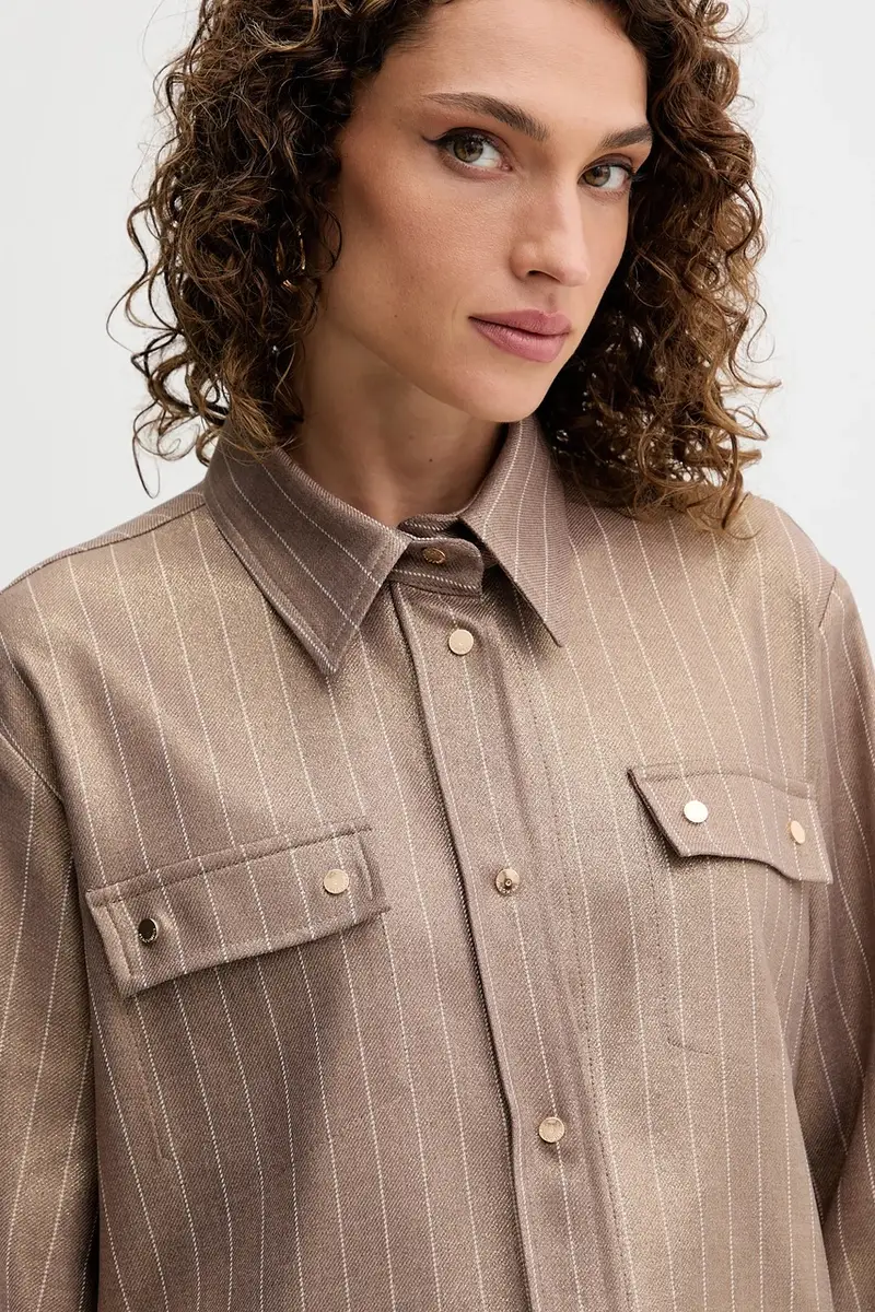 camicia donna colore beige FS25WT6011W479T4 miniatura 4