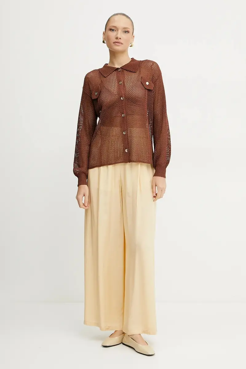 camicia donna colore marrone FS25ST6006K514O7 miniatura 2