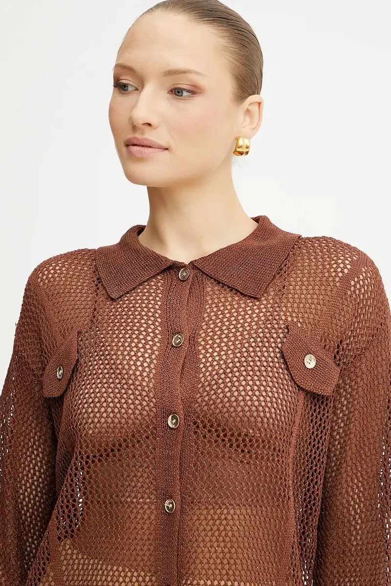 camicia donna colore marrone FS25ST6006K514O7 miniatura 4