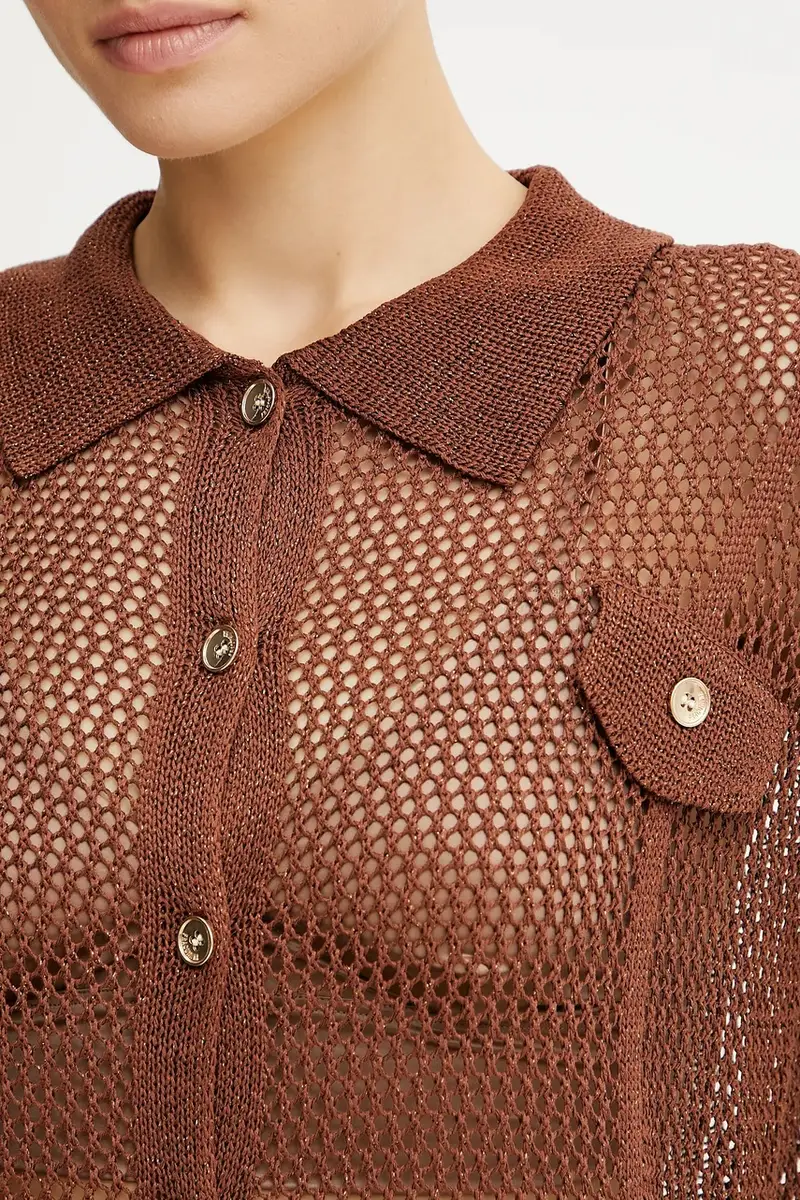 camicia donna colore marrone FS25ST6006K514O7 miniatura 5