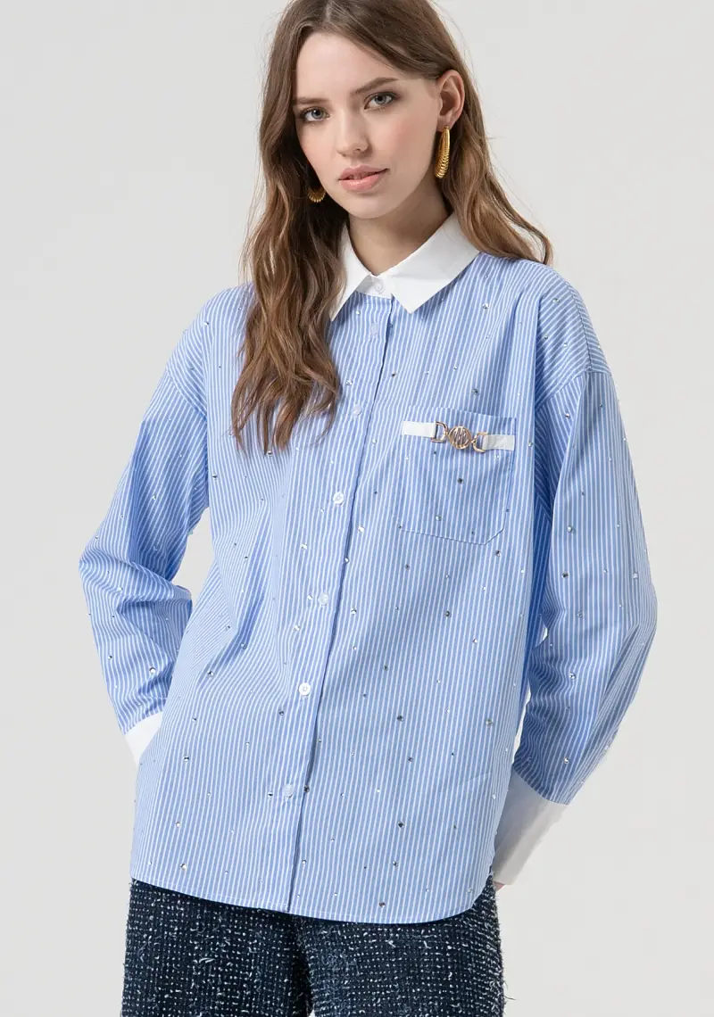 Camicia over a righe