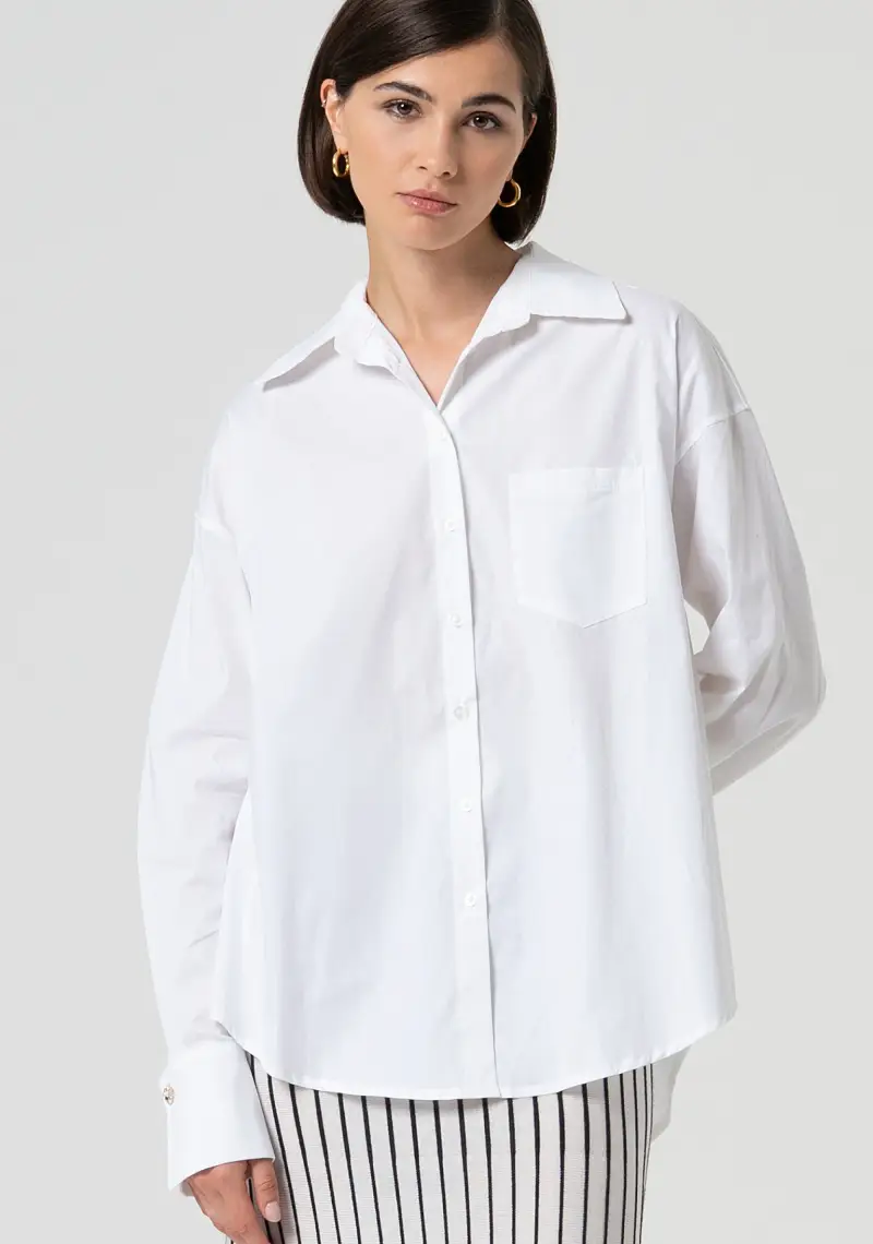 Camicia over in popeline