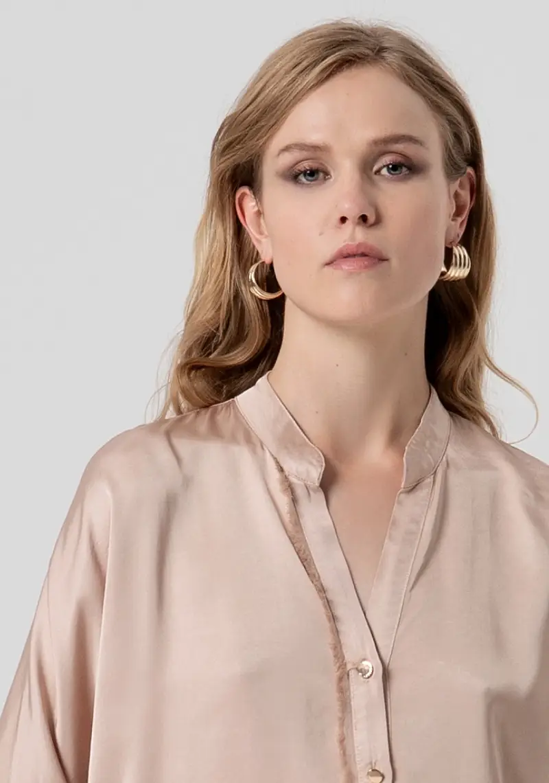 Camicia over in raso di viscosa miniatura 2