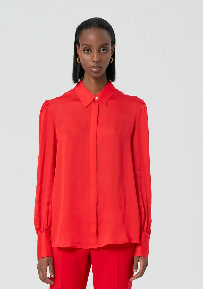 Camicia regular con seta