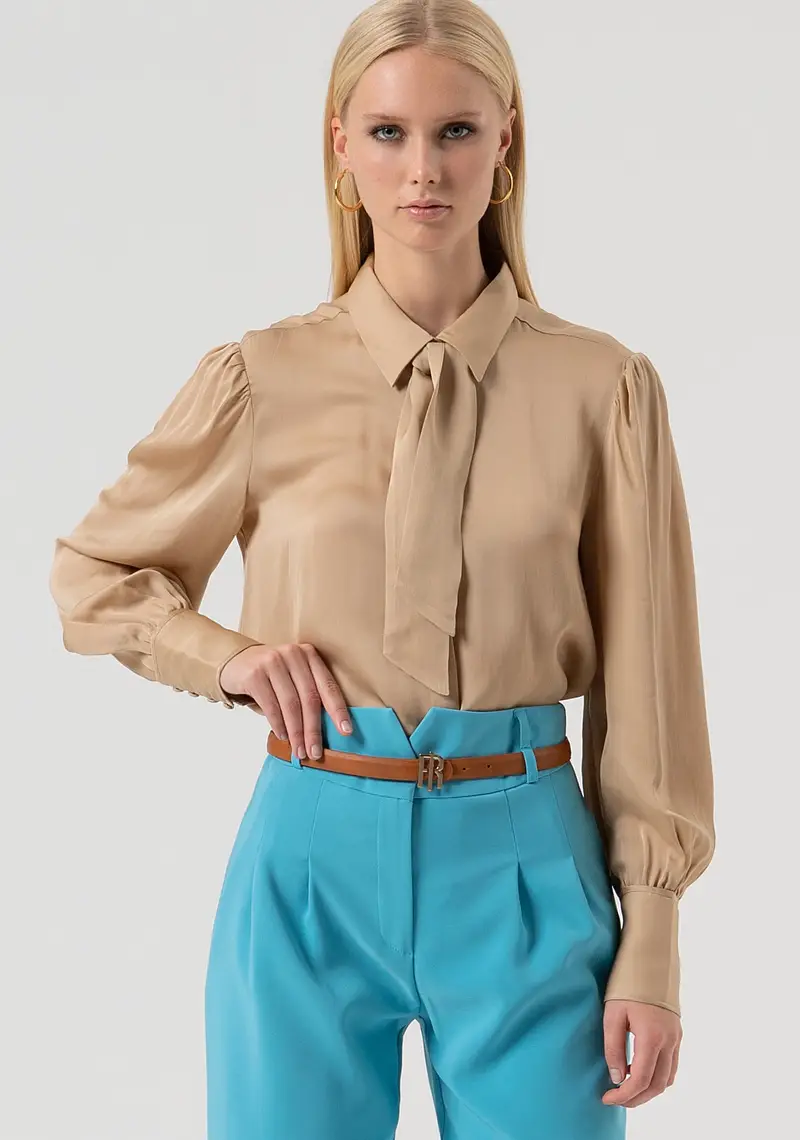 Camicia regular con seta