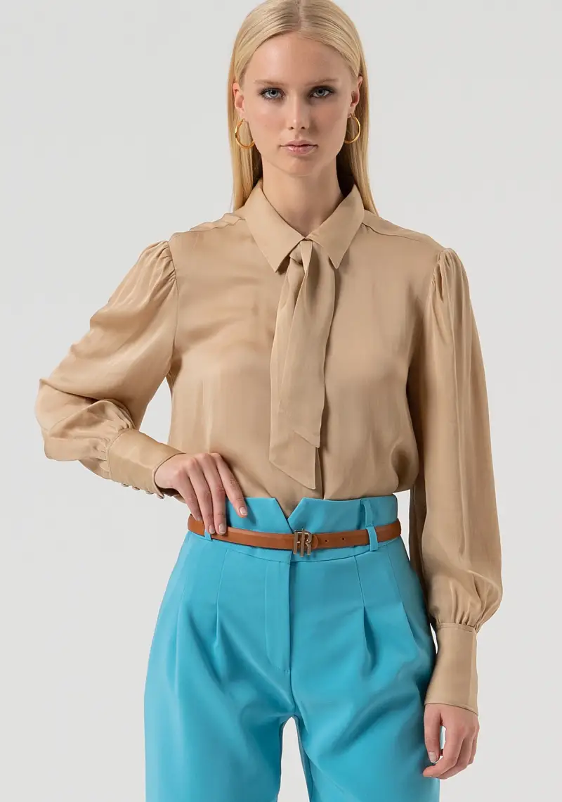 Camicia regular con seta