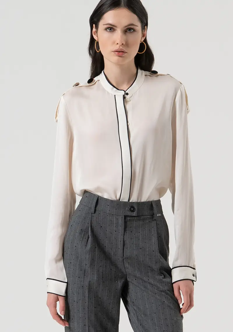 Camicia regular con seta