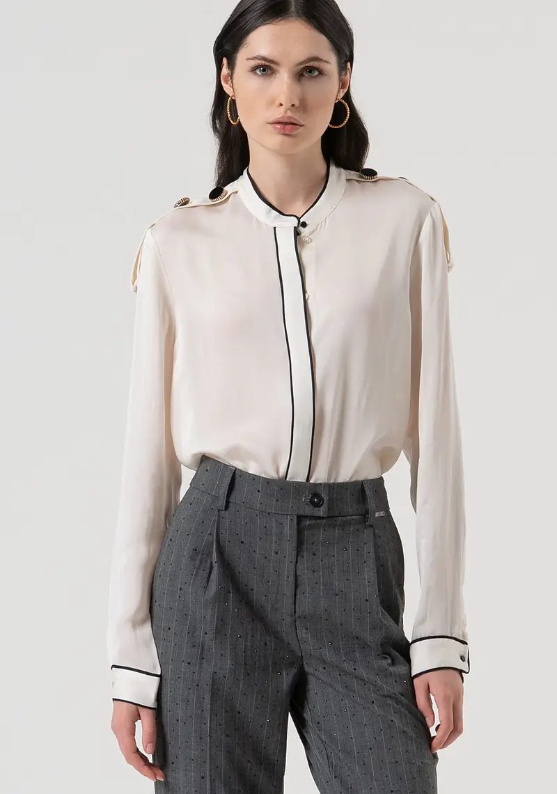 Camicia regular con seta