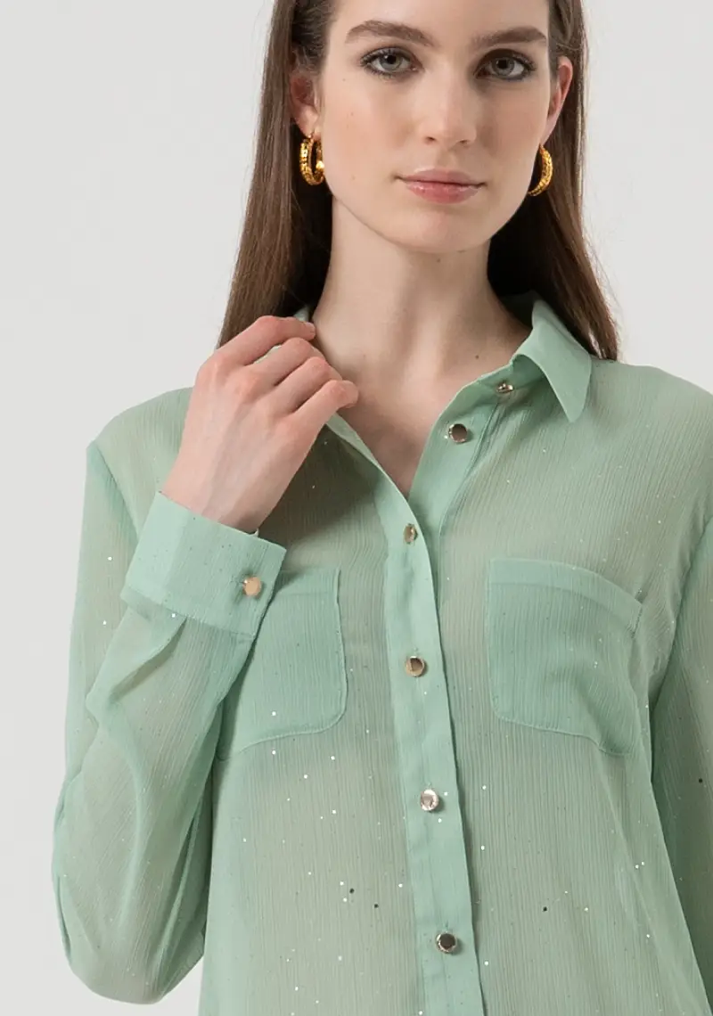 Camicia regular con strass miniatura 2