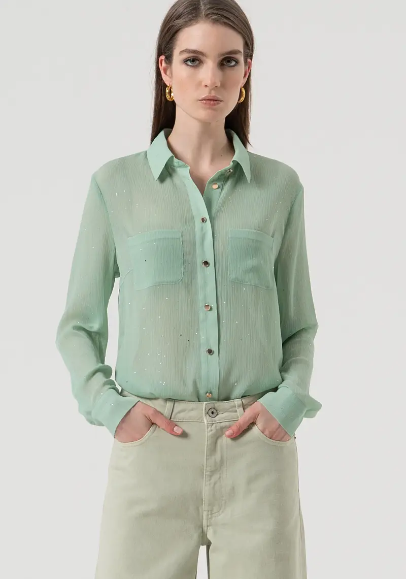 Camicia regular con strass