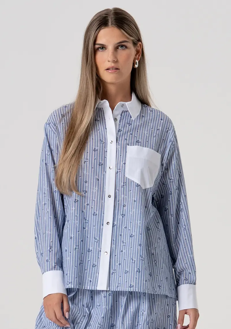 Camicia regular in cotone a righe