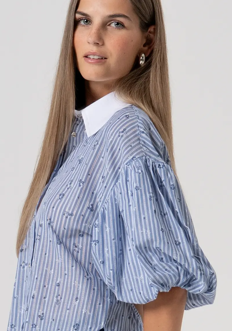 Camicia regular in cotone a righe miniatura 2