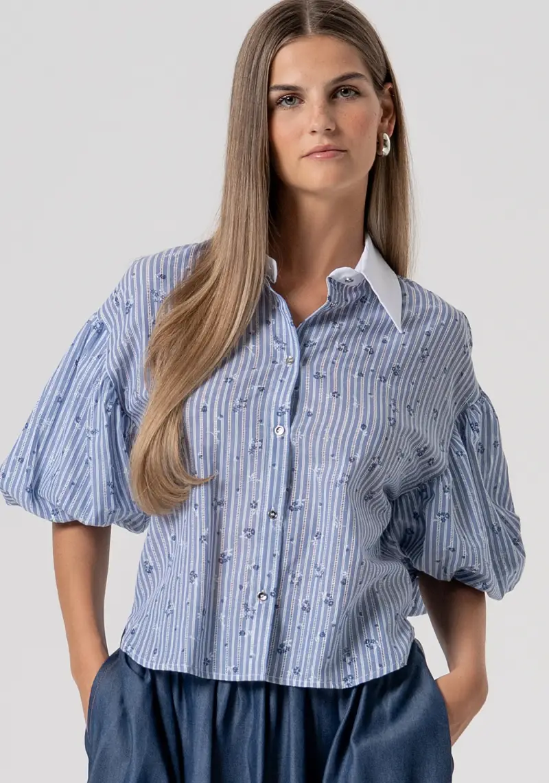 Camicia regular in cotone a righe