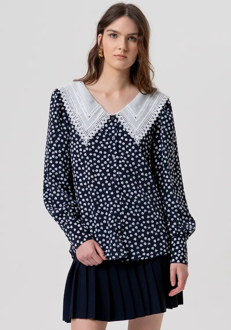 Camicia regular in fantasia floreale