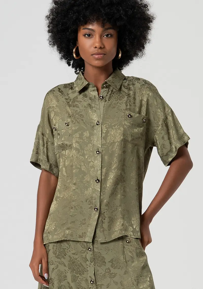 Camicia regular in fantasia floreale