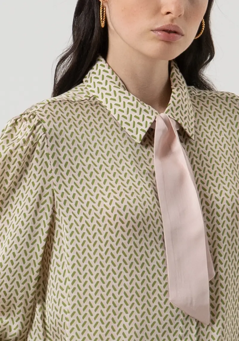 Camicia regular in fantasia geometrica con seta miniatura 2
