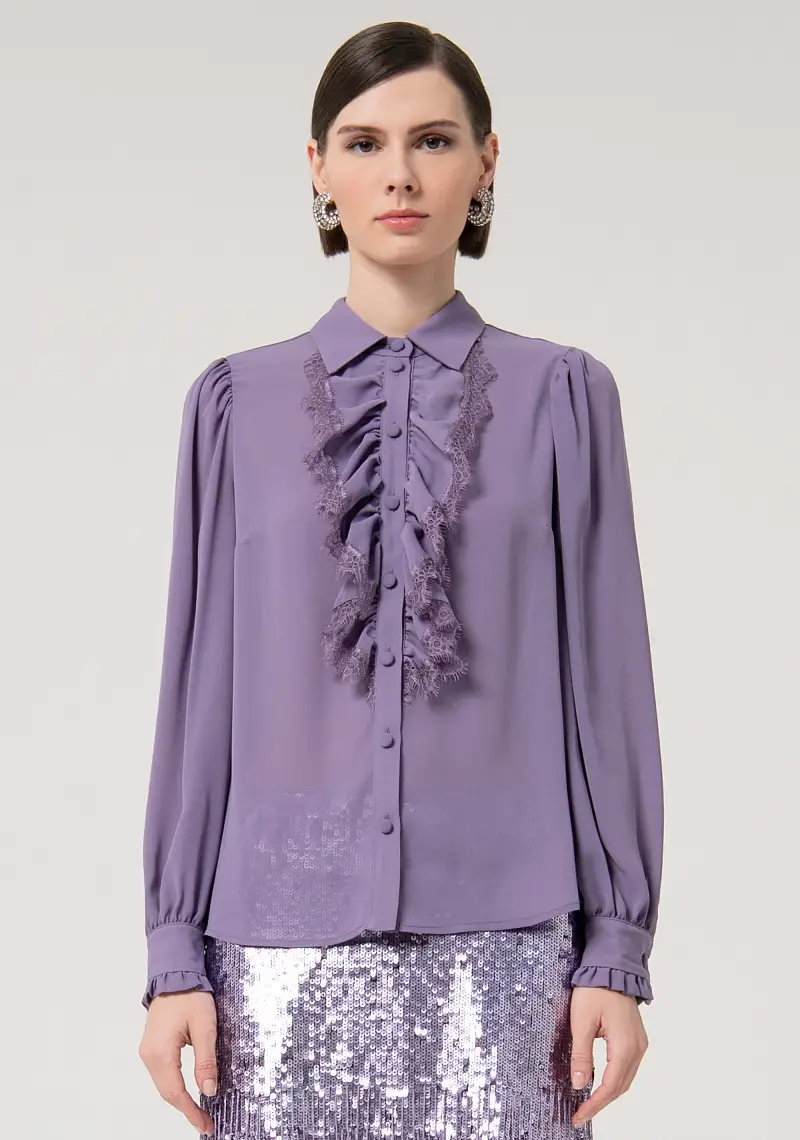 Camicia regular in georgette