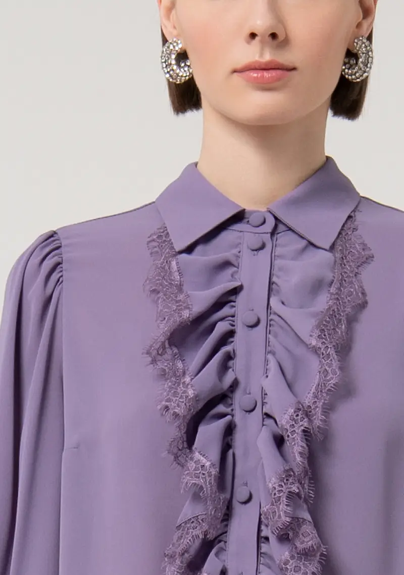 Camicia regular in georgette miniatura 2