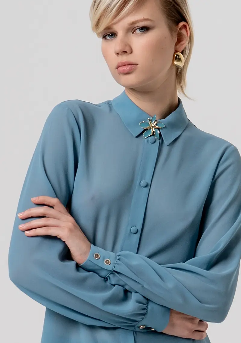 Camicia regular in georgette miniatura 2