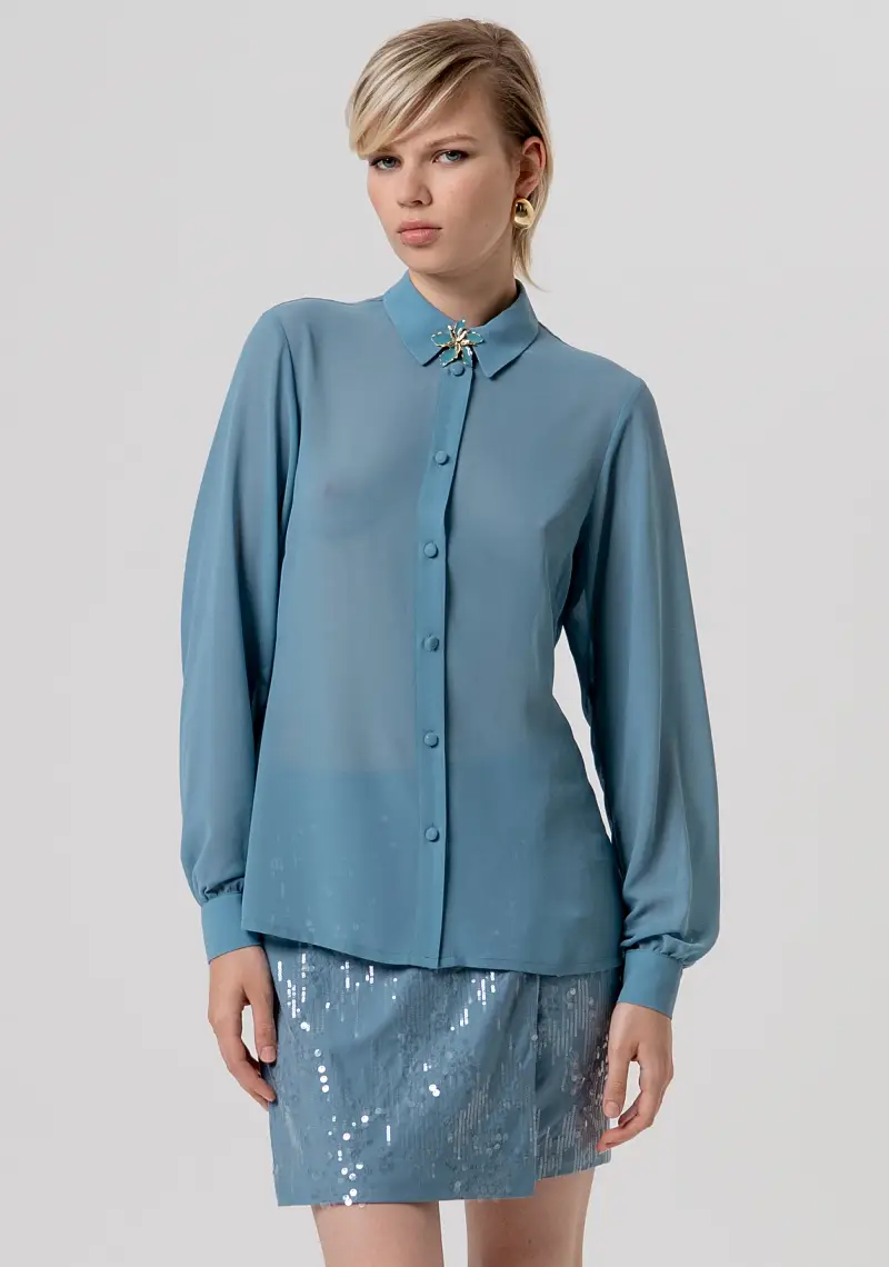 Camicia regular in georgette