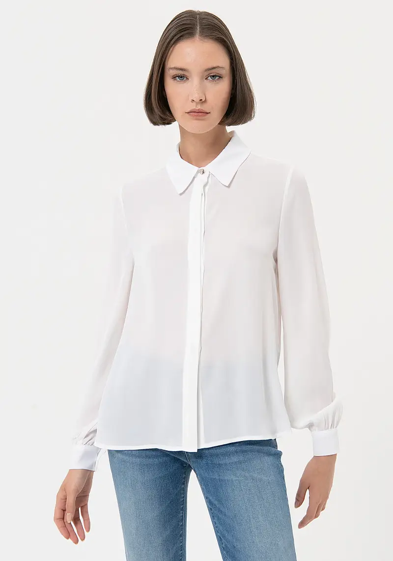 Camicia regular in georgette