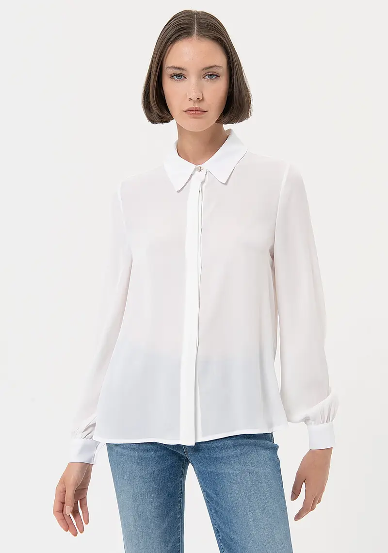 Camicia regular in georgette