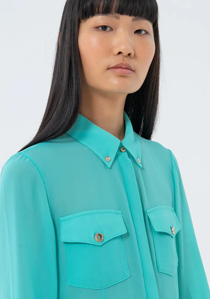 Camicia regular in georgette miniatura 2